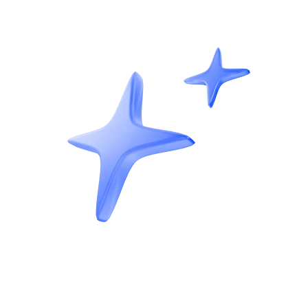 Two 3D-styled, light blue four-pointed stars of varying sizes. This imagery represents the precision of WealthSmith’s AI-guided financial insights.